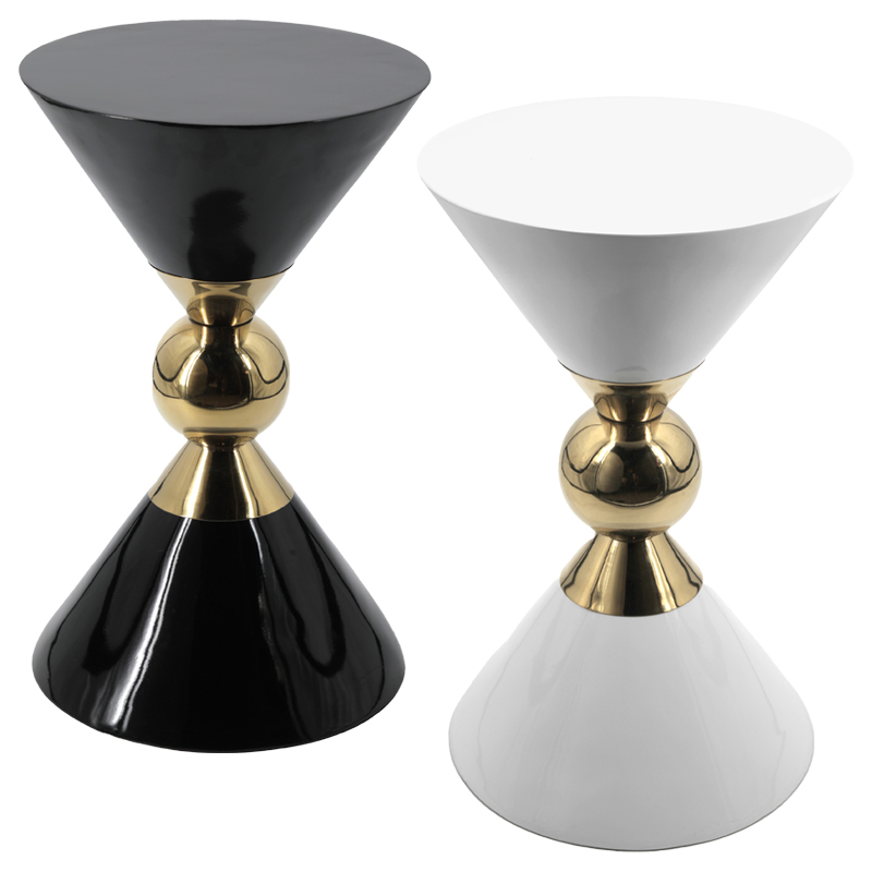 Приставной столик CANAAN ACCENT Table Черный Белый Золотой Приставной столик CANAAN ACCENT Table Черный Белый Золотой в Костроме | Loft Concept
