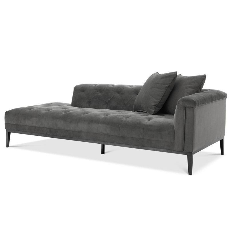Кушетка Eichholtz Lounge Sofa Cesare Right grey Серый Темная бронза Кушетка Eichholtz Lounge Sofa Cesare Right grey Серый Темная бронза в Костроме | Loft Concept