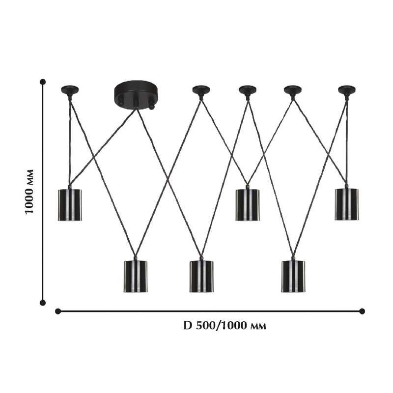 Черная каскадная люстра Wireflow Suspension Черная каскадная люстра Wireflow Suspension в Костроме