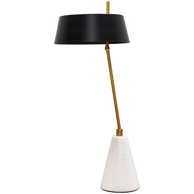 Настольная лампа с черным металлическим абажуром Dominique Table Lamp Черный Золотой Белый в Костроме | Loft Concept 