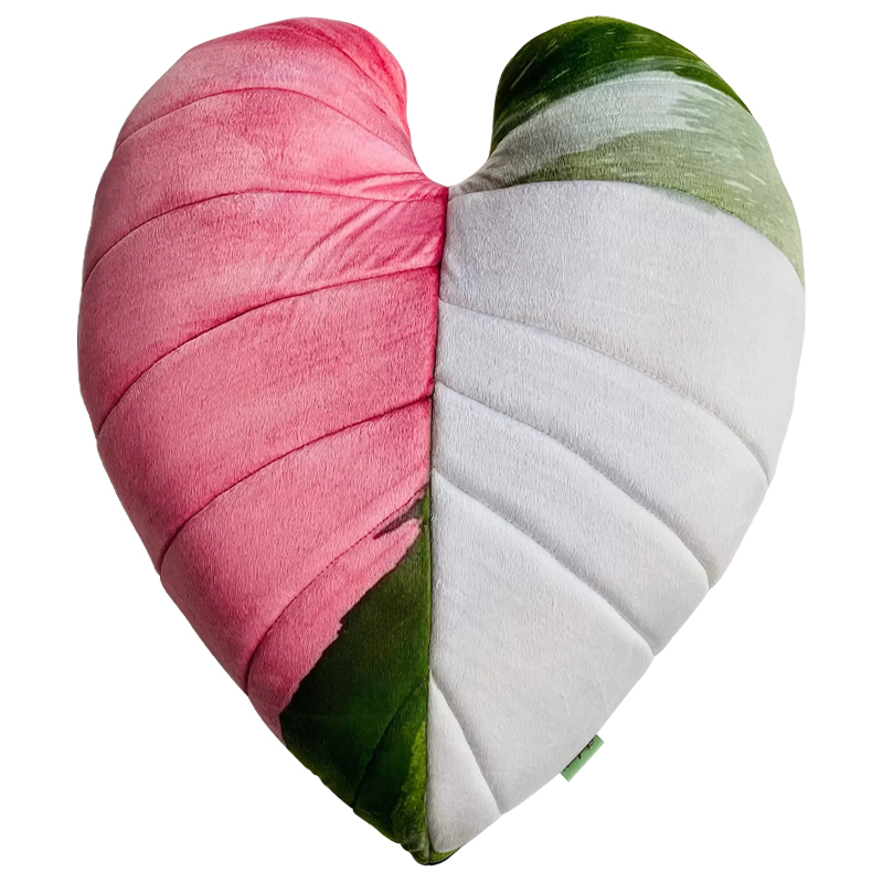 Декоративная подушка Botanical Cushion Filodendron Pink Princess Зеленый Белый Розовый Декоративная подушка Botanical Cushion Filodendron Pink Princess Зеленый Белый Розовый в Костроме | Loft Concept