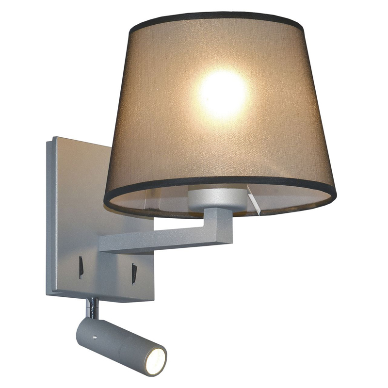 Бра с абажуром и поворотным спотом Trumpet Lamp Grey Серый Бра с абажуром и поворотным спотом Trumpet Lamp Grey Серый в Костроме | Loft Concept