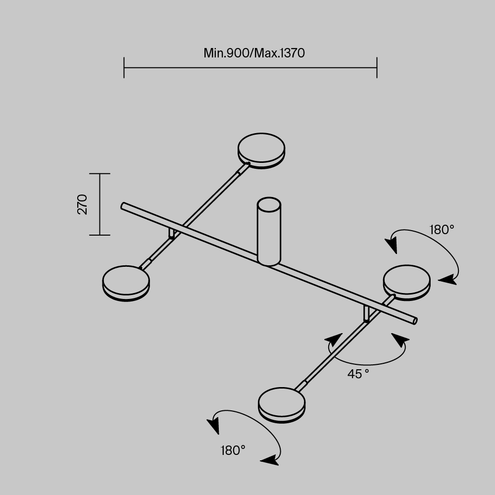 Потолочный светильник Fad 3000К 26Вт в Костроме