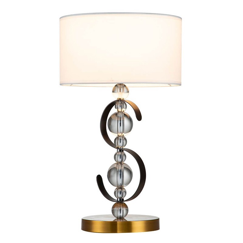 Настольная лампа с Абажуром Annelies Table Lamp Золотой Черный Белый Настольная лампа с Абажуром Annelies Table Lamp Золотой Черный Белый в Костроме | Loft Concept