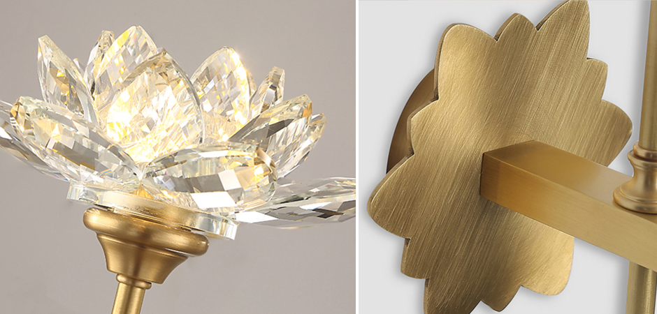 Бра Хрустальный Цветок Лотоса Lotus flower Wall Clear Glass D Бра Хрустальный Цветок Лотоса Lotus flower Wall Clear Glass D - Loft-Concept в Костроме