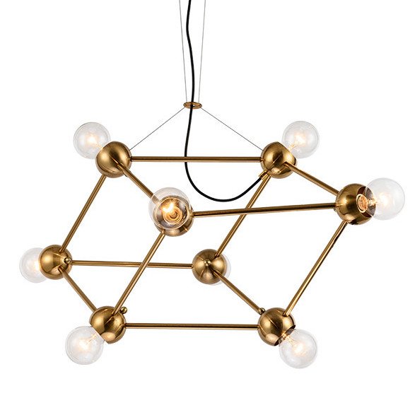 Люстра Molecule Gold Chandelier Золотой Люстра Molecule Gold Chandelier Золотой в Костроме | Loft Concept