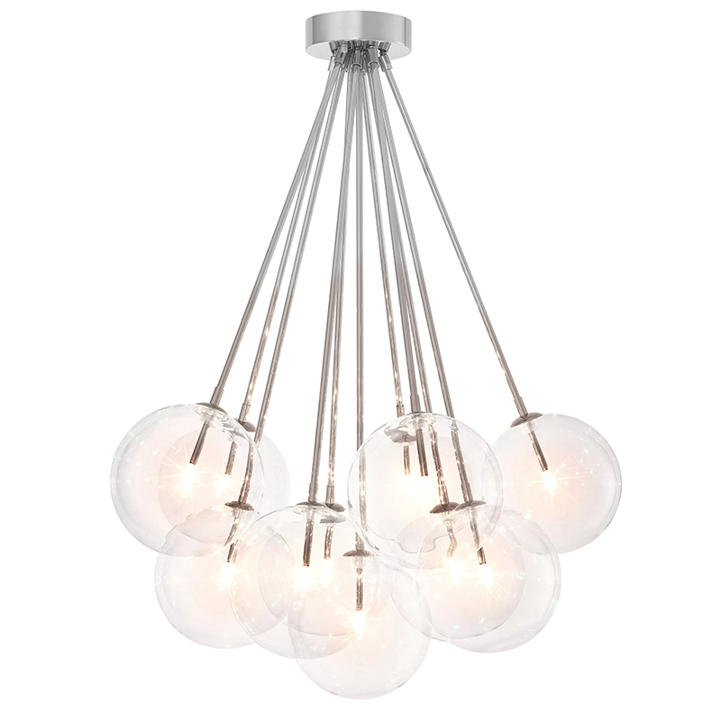 Люстра Eichholtz Ceiling Lamp Molecule Nickel Никель Прозрачное Стекло Люстра Eichholtz Ceiling Lamp Molecule Nickel Никель Прозрачное Стекло в Костроме | Loft Concept