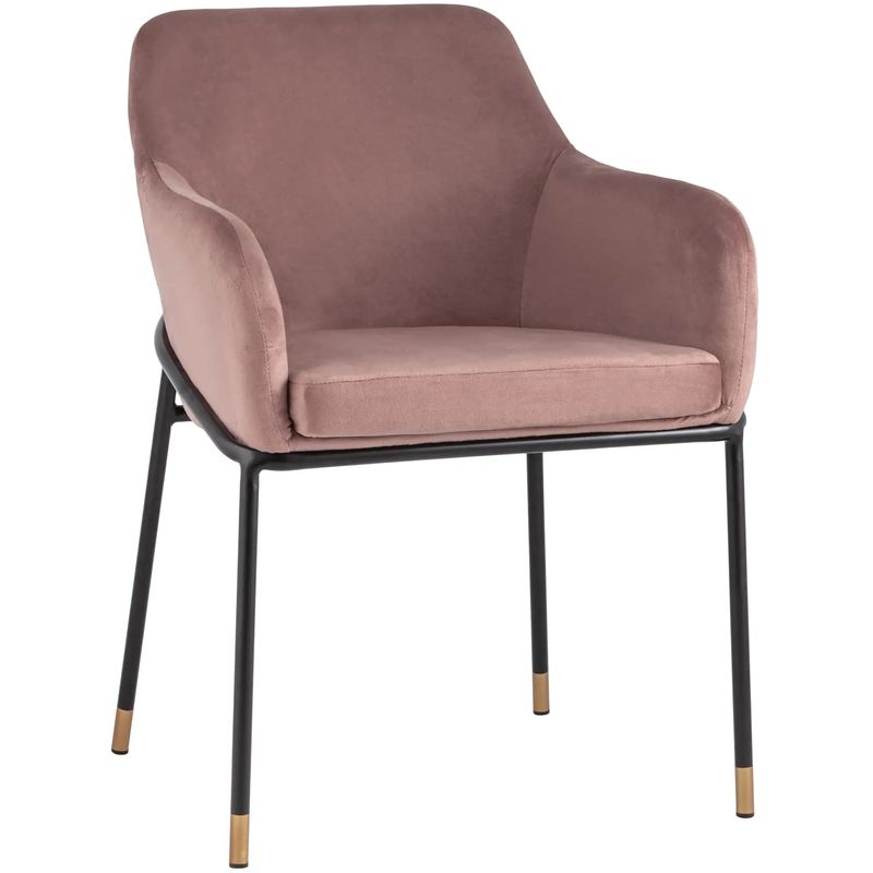 Стул Sandra Chair Пыльно-Розовый Велюр Розовый пастельный Черный Стул Sandra Chair Пыльно-Розовый Велюр Розовый пастельный Черный в Костроме | Loft Concept