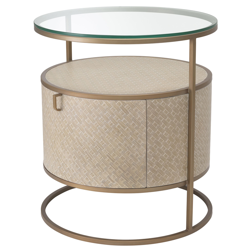 Приставной стол Eichholtz Bedside Table Napa Valley oak Матовая латунь Бежевый Прозрачный Приставной стол Eichholtz Bedside Table Napa Valley oak Матовая латунь Бежевый Прозрачный в Костроме | Loft Concept