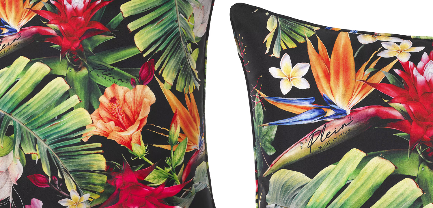 Подушка Philipp Plein Cushion Silk Jungledonna 70 x 70 - фото