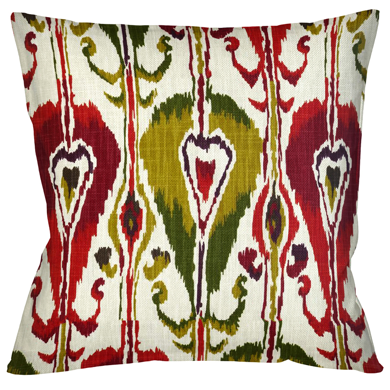 Декоративная подушка Ikat Pattern Красно-белая Мульти Декоративная подушка Ikat Pattern Красно-белая Мульти в Костроме | Loft Concept