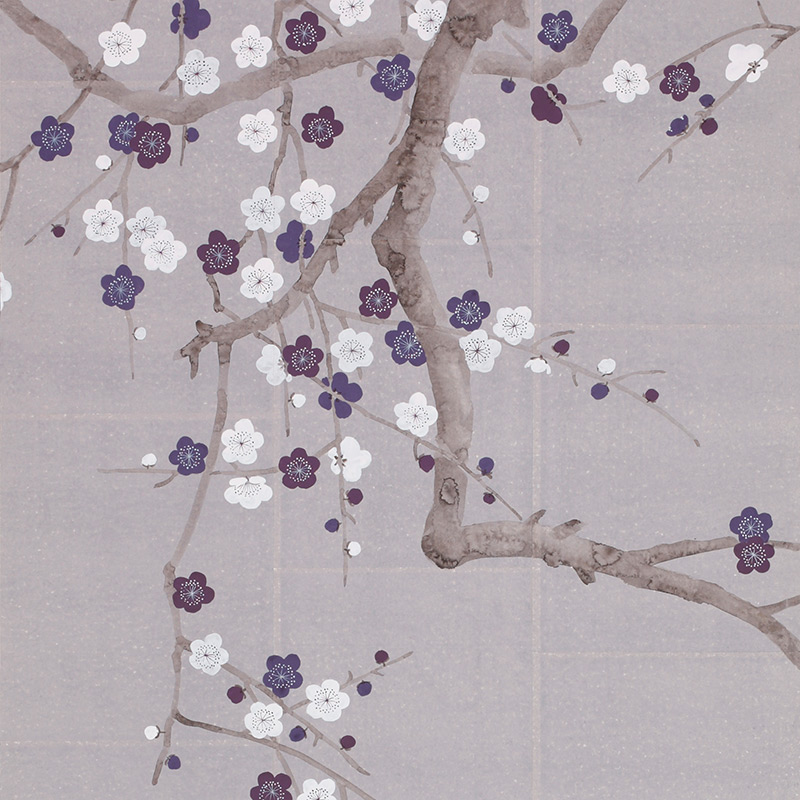 Обои ручная роспись Plum Blossom Lavender on Rich Mauve India tea paper Обои ручная роспись Plum Blossom Lavender on Rich Mauve India tea paper в Костроме | Loft Concept