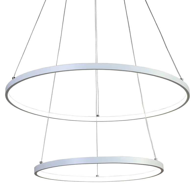 Люстра Ring Horizontal Double white 60+40 Белый Люстра Ring Horizontal Double white 60+40 Белый в Костроме | Loft Concept