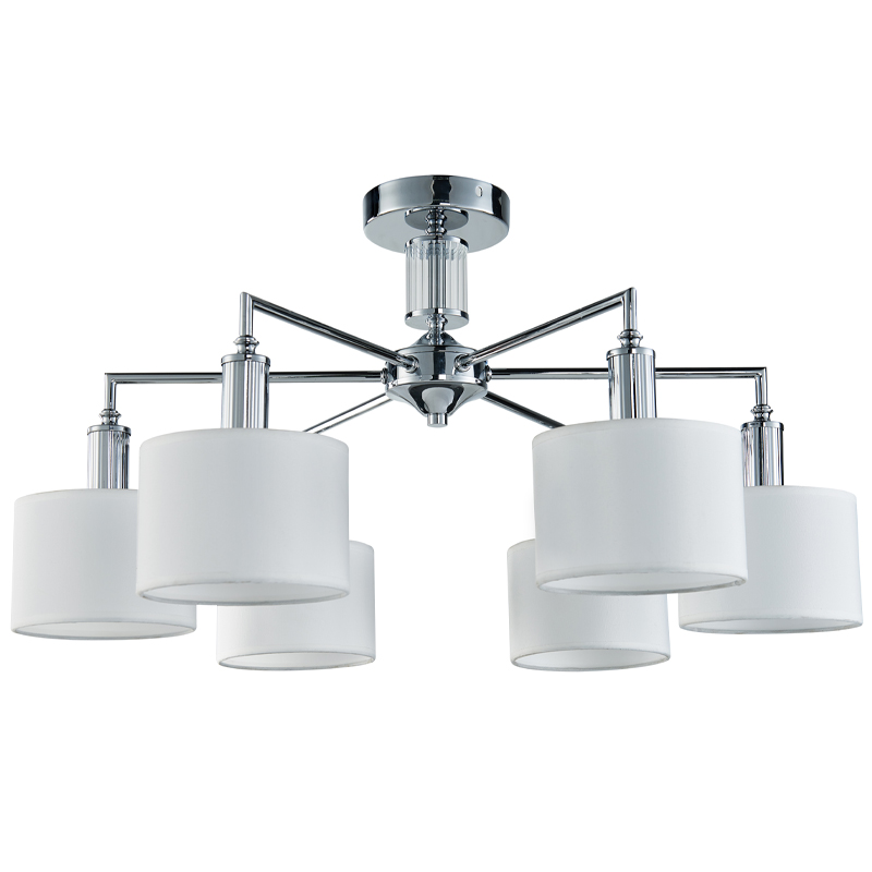 Люстра Laurent Chandelier white 65 Хром Белый Прозрачный Люстра Laurent Chandelier white 65 Хром Белый Прозрачный в Костроме | Loft Concept