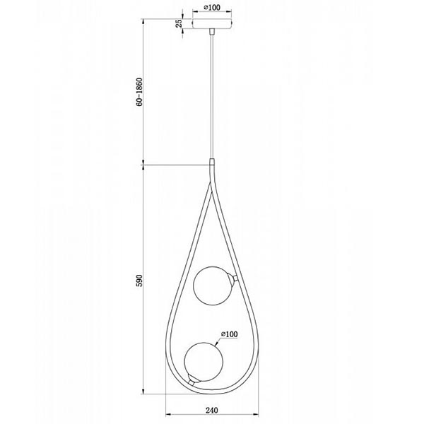 Люстра Marcan 2 Ball Chandelier Black Люстра Marcan 2 Ball Chandelier Black в Костроме