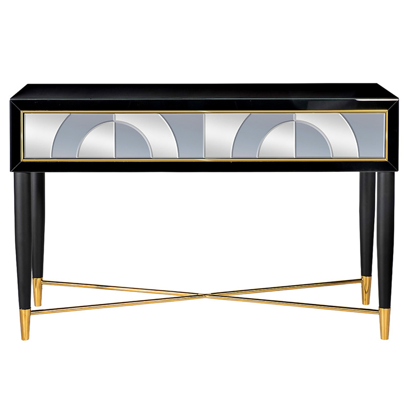 Консоль Camila Mirror Boxes Console Зеркало Золотой Черный Консоль Camila Mirror Boxes Console Зеркало Золотой Черный в Костроме | Loft Concept