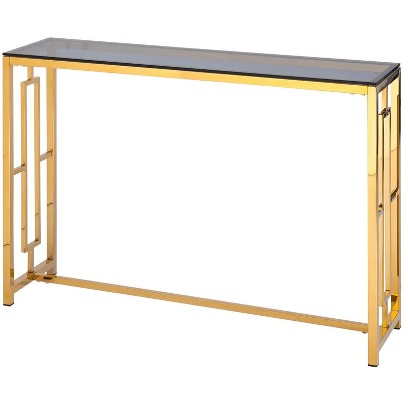 Консоль Milan Tables Gold Золотой Стекло Смок Консоль Milan Tables Gold Золотой Стекло Смок в Костроме | Loft Concept