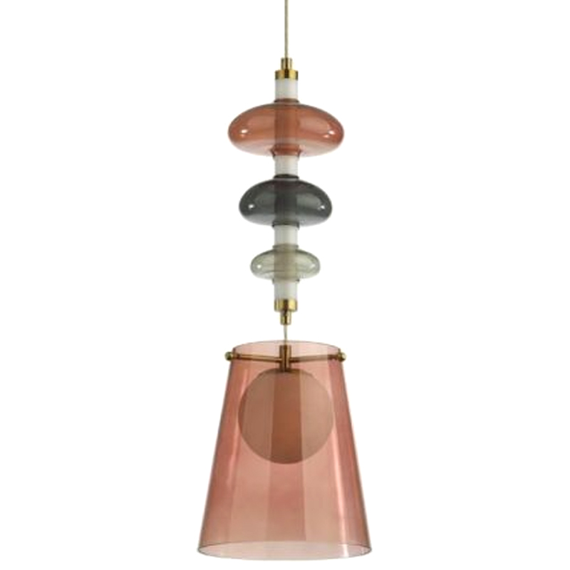 Подвесной светильник Contemporan Pink с цветным стеклом Серый Бронза Розовый Подвесной светильник Contemporan Pink с цветным стеклом Серый Бронза Розовый в Костроме | Loft Concept
