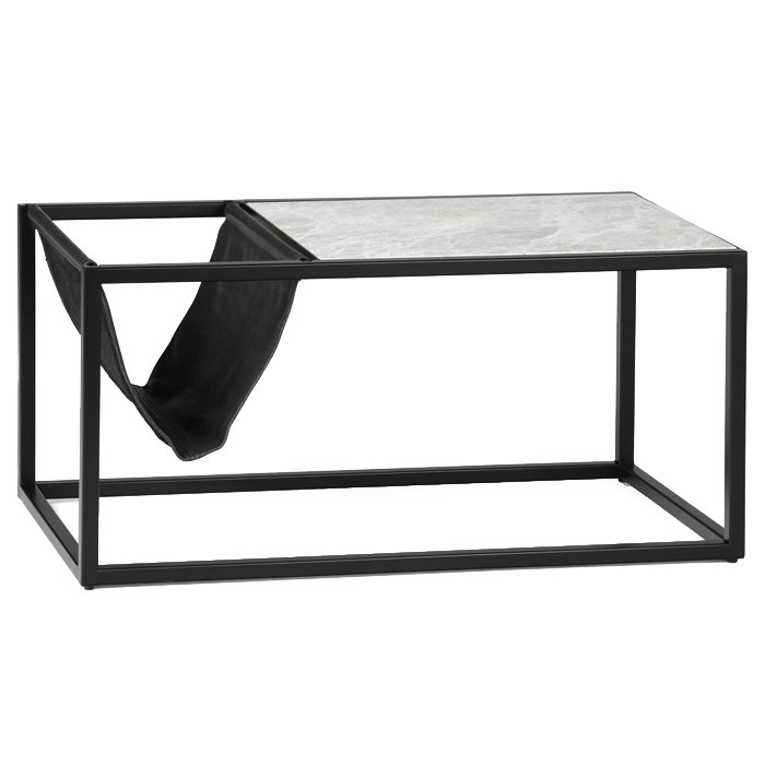 Кофейный стол Magazines Marble Серый (Gray) Черный матовый Кофейный стол Magazines Marble Серый (Gray) Черный матовый в Костроме | Loft Concept