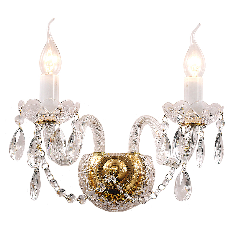 Бра Melisa Sconce Double Глянцевое золото Прозрачный Бра Melisa Sconce Double Глянцевое золото Прозрачный в Костроме | Loft Concept