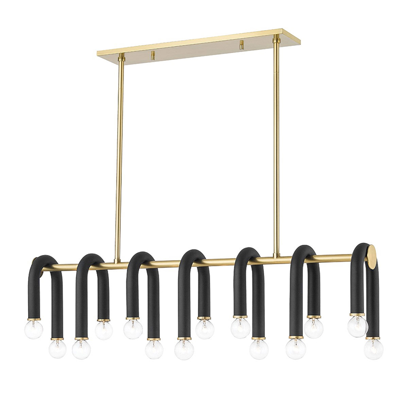 Люстра Paulson floppy chandelier gold Черный Золотой Люстра Paulson floppy chandelier gold Черный Золотой в Костроме | Loft Concept