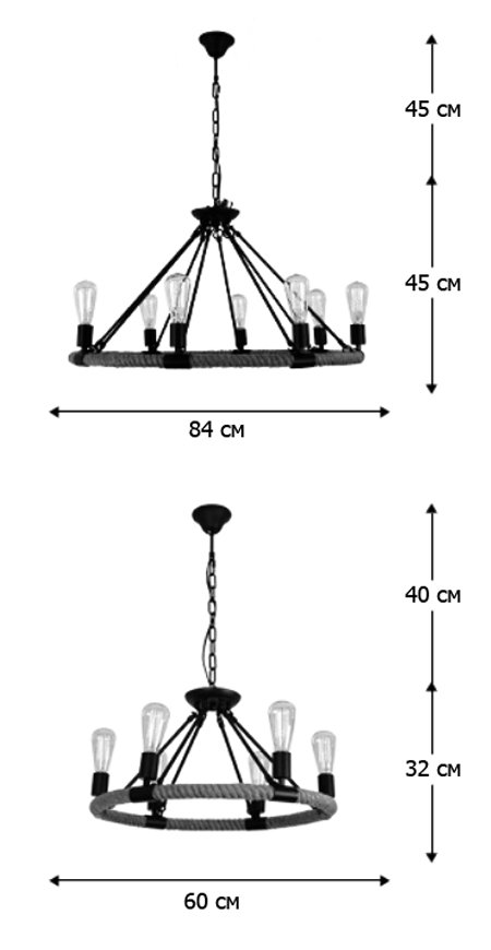 Люстра Round Tube Loft Rope Light Люстра Round Tube Loft Rope Light в Костроме