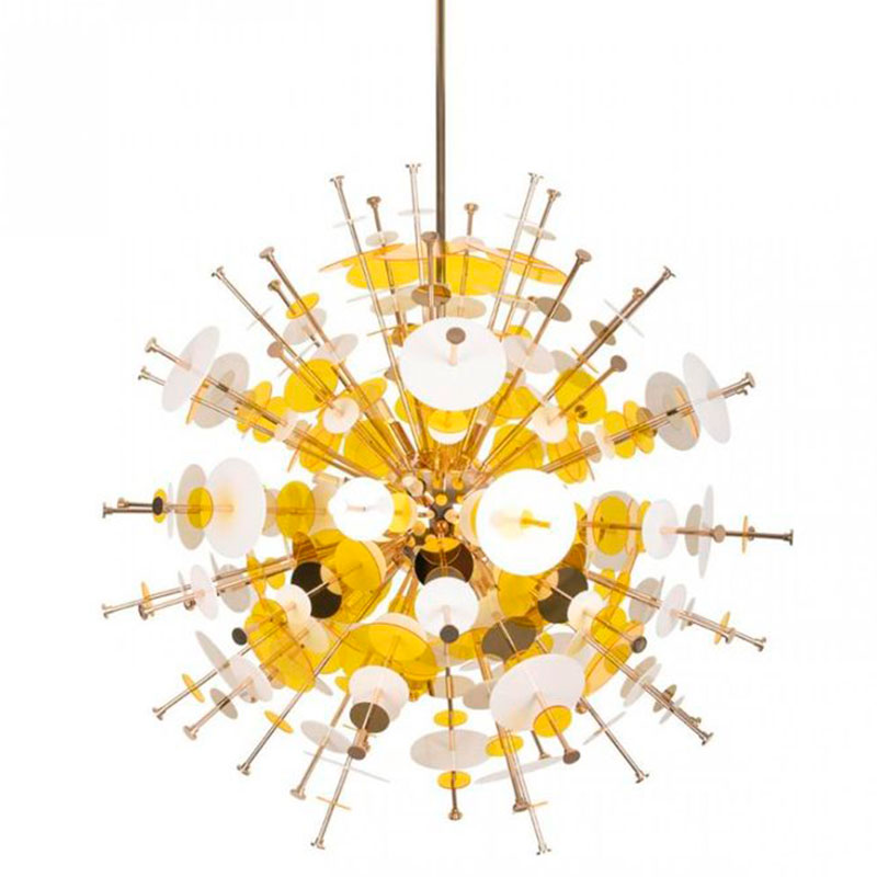 Люстра Dandelion Yellow диаметр 78 Золотой Желтый Белый Люстра Dandelion Yellow диаметр 78 Золотой Желтый Белый в Костроме | Loft Concept