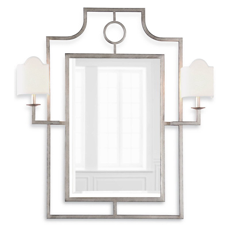 Зеркало с бра Mirror with Sconces Dairile Silver Серебряный Зеркало с бра Mirror with Sconces Dairile Silver Серебряный в Костроме | Loft Concept
