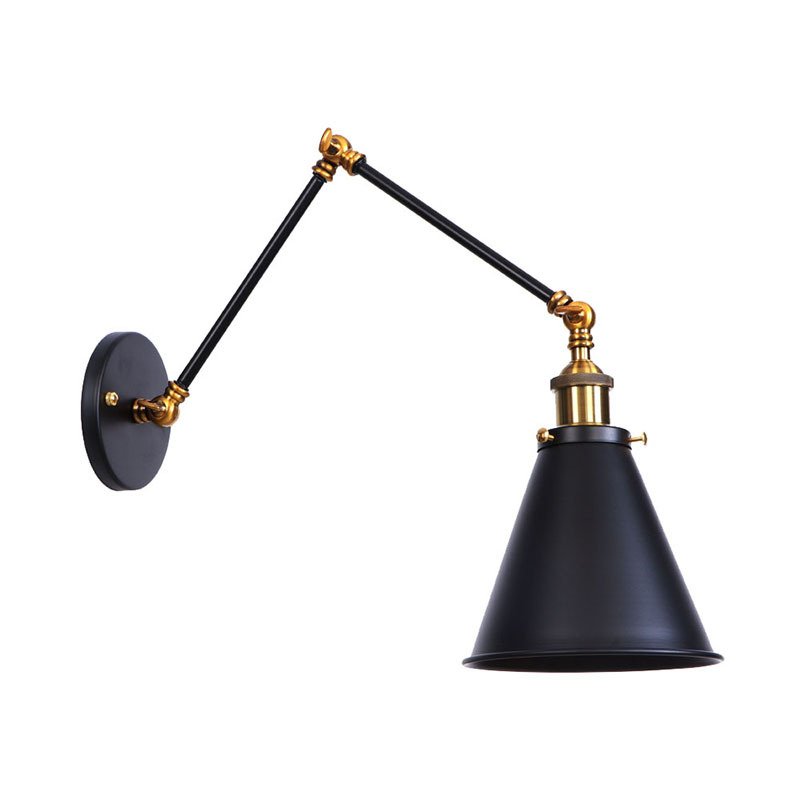 Бра Gloce Cone Shade Loft Industrial Золотой Черный Бра Gloce Cone Shade Loft Industrial Золотой Черный в Костроме | Loft Concept