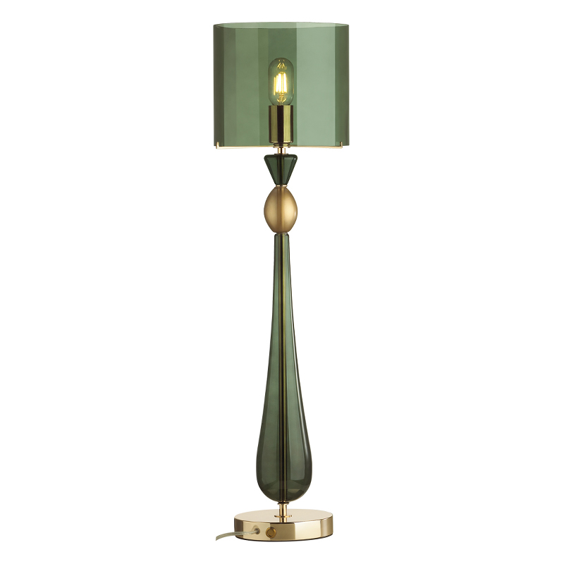 Настольная лампа Roser Green Table Lamp Зеленый Золотой Настольная лампа Roser Green Table Lamp Зеленый Золотой в Костроме | Loft Concept