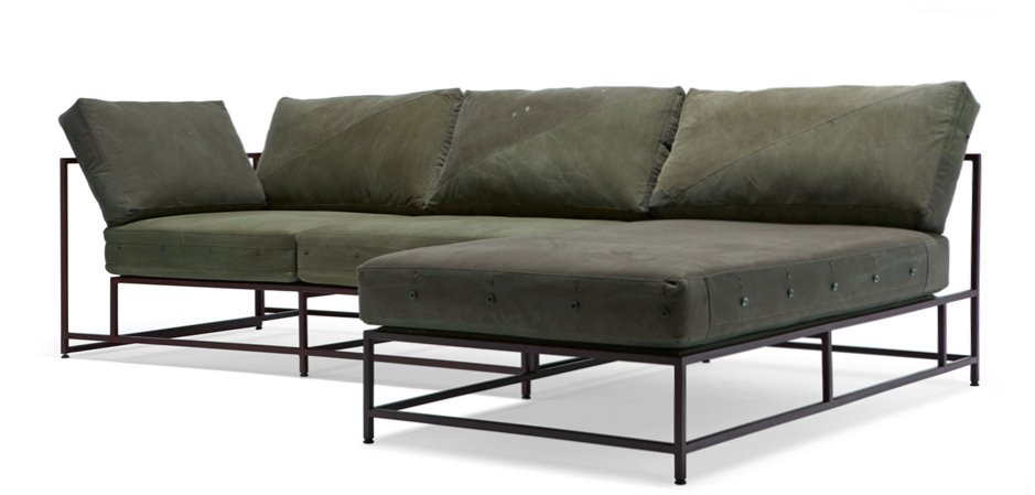 Угловой диван Olive Military Fabric Sectional sofa Угловой диван Olive Military Fabric Sectional sofa - Loft-Concept в Костроме