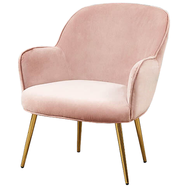 Кресло Waldeck Chair Light pink Розовый пастельный Глянцевое золото Кресло Waldeck Chair Light pink Розовый пастельный Глянцевое золото в Костроме | Loft Concept