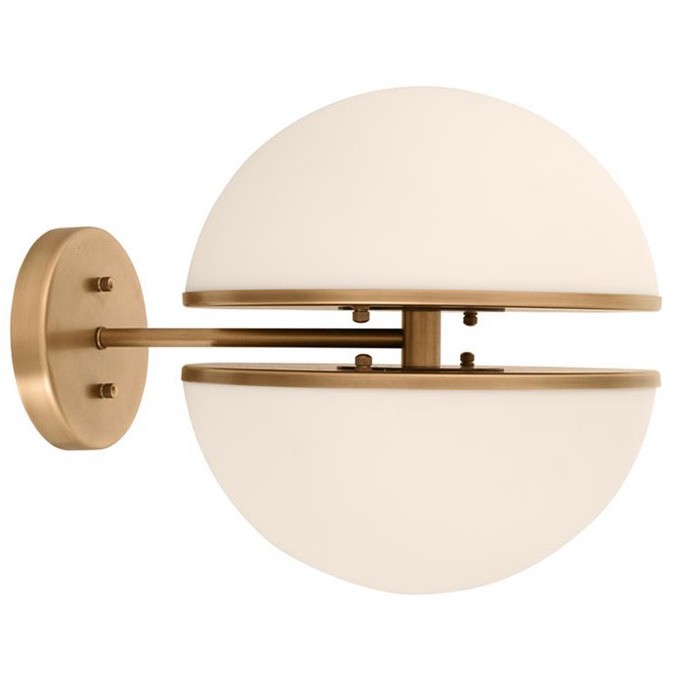 Бра Halves Sconces Белое матовое стекло Латунь Бра Halves Sconces Белое матовое стекло Латунь в Костроме | Loft Concept