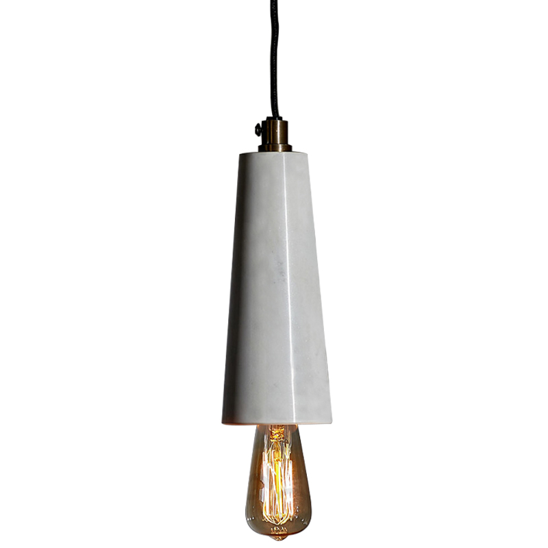 Подвесной светильник Shaw Cone Marble Hanging Lamp Черный Белый Мрамор Bianco Подвесной светильник Shaw Cone Marble Hanging Lamp Черный Белый Мрамор Bianco в Костроме | Loft Concept