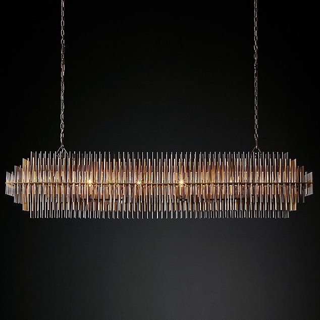 Люстра Restoration Hardware Emile Linear Chandelier Латунь Античная полированная Прозрачный Оловянный Темная бронза Люстра Restoration Hardware Emile Linear Chandelier Латунь Античная полированная Прозрачный Оловянный Темная бронза в Костроме | Loft Concept