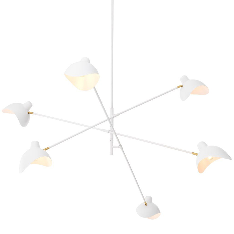 Люстра Eichholtz Chandelier Meryll White Латунь Античная полированная Белый в Костроме | Loft Concept 