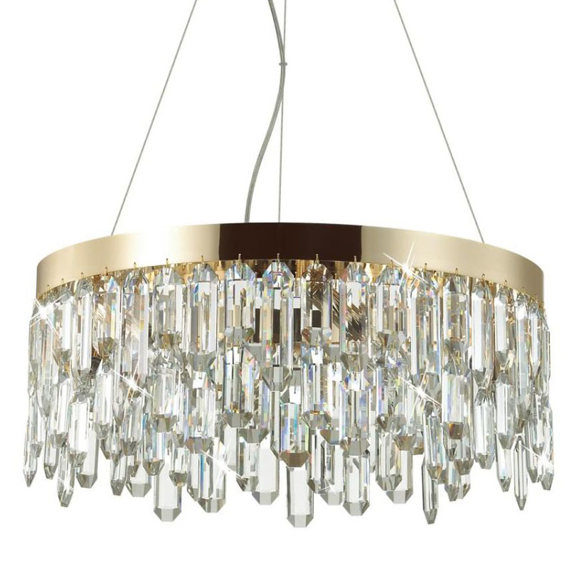 Люстра Crystal Polyhedrons Round Gold Глянцевое золото Прозрачное Стекло в Костроме | Loft Concept 
