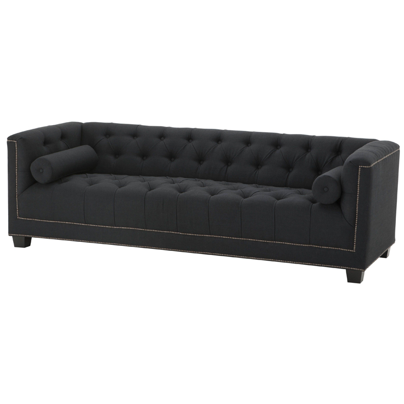 Диван Eichholtz Sofa Paolo black Черный Коричневый Диван Eichholtz Sofa Paolo black Черный Коричневый в Костроме | Loft Concept
