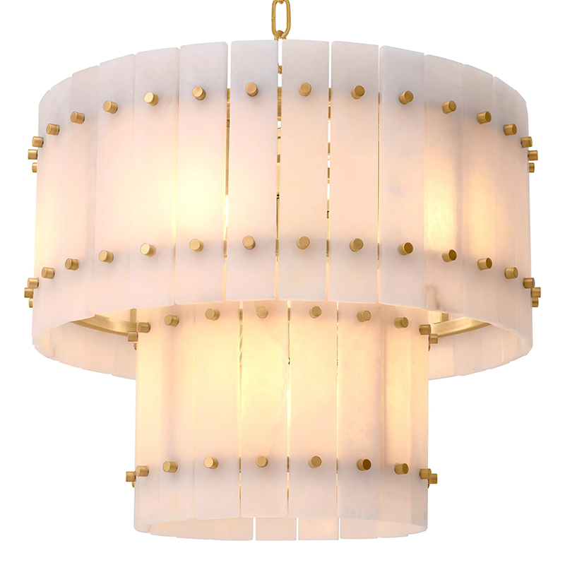 Люстра Eichholtz Chandelier Ruby S Alabaster Латунь Бежевый Белый Мрамор Bianco Люстра Eichholtz Chandelier Ruby S Alabaster Латунь Бежевый Белый Мрамор Bianco в Костроме | Loft Concept