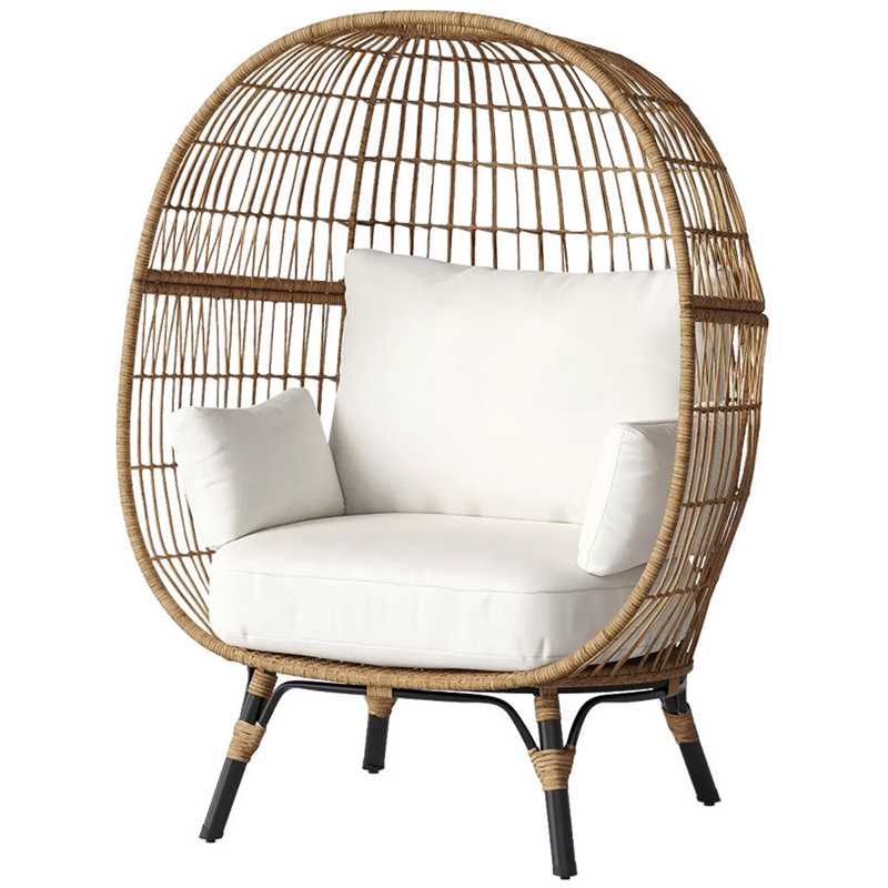 Плетеное кресло Myah Wicker Armchair Бежевый Древесина Черный Плетеное кресло Myah Wicker Armchair Бежевый Древесина Черный в Костроме | Loft Concept