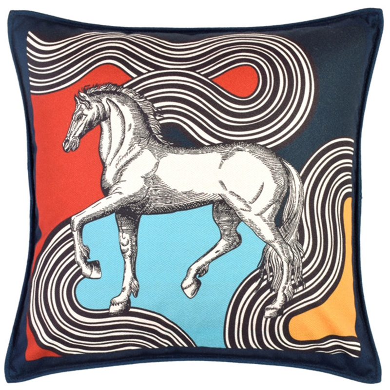Декоративная подушка Hermes Horse 36 Мульти Декоративная подушка Hermes Horse 36 Мульти в Костроме | Loft Concept