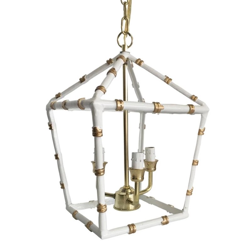 Светильник Bamboo Lantern White Белый Золотой Светильник Bamboo Lantern White Белый Золотой в Костроме | Loft Concept