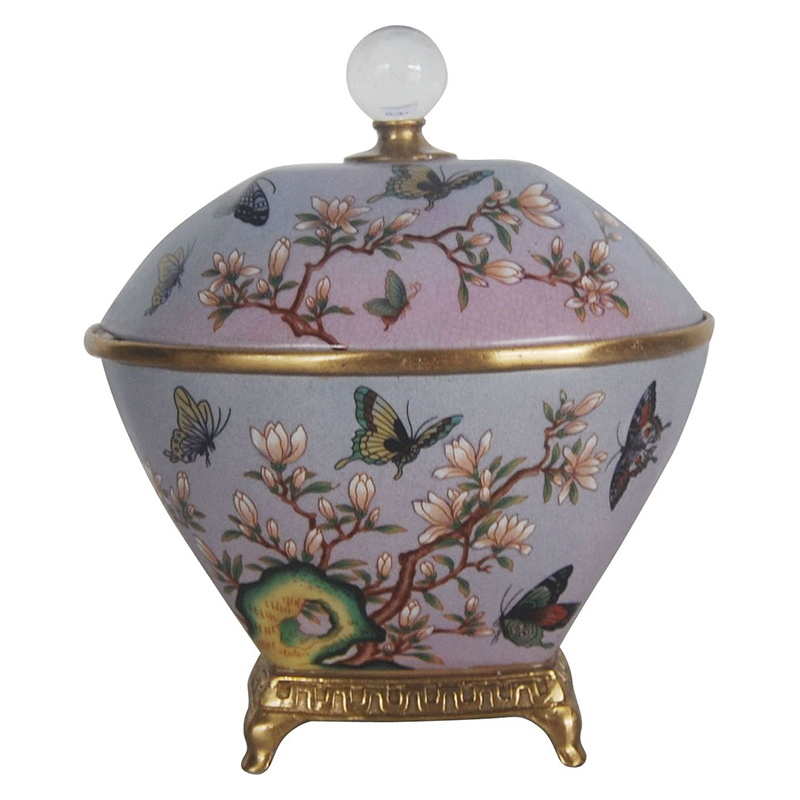 Шкатулка фарфоровая с орнаментом бабочки Butterfly Waltz Мульти Шкатулка фарфоровая с орнаментом бабочки Butterfly Waltz Мульти в Костроме | Loft Concept