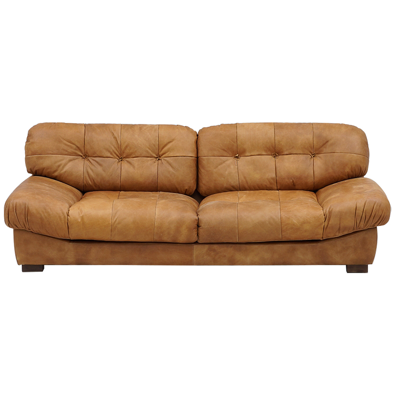 Диван кожаный Harlan Leather Sofa Коричневый Диван кожаный Harlan Leather Sofa Коричневый в Костроме | Loft Concept