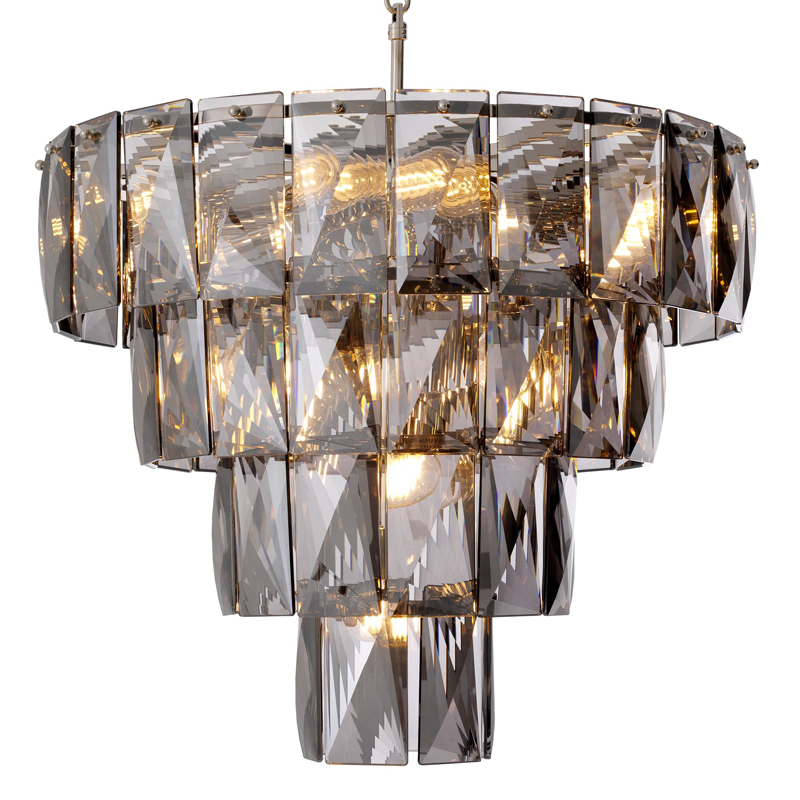 Люстра Eichholtz Chandelier Amazone S smoke Никель Стекло Смок Люстра Eichholtz Chandelier Amazone S smoke Никель Стекло Смок в Костроме | Loft Concept