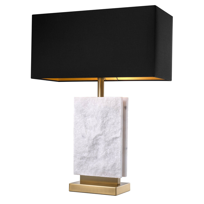 Настольная лампа Eichholtz Table Lamp Charleston Латунь Античная полированная Белый Черный Настольная лампа Eichholtz Table Lamp Charleston Латунь Античная полированная Белый Черный в Костроме | Loft Concept