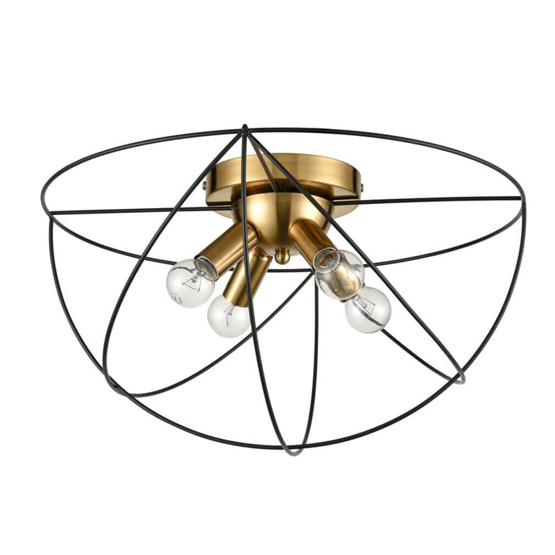 Потолочный светильник Metal Circles Черный Золотой в Костроме | Loft Concept 