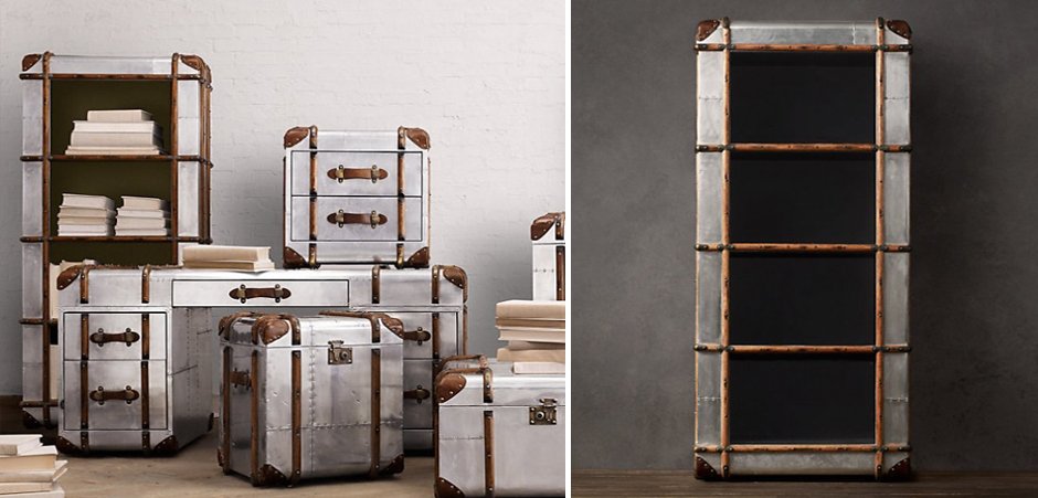 RH Richards Polished Aluminum Shelving Bookcase RH Richards Polished Aluminum Shelving Bookcase - Loft-Concept в Костроме