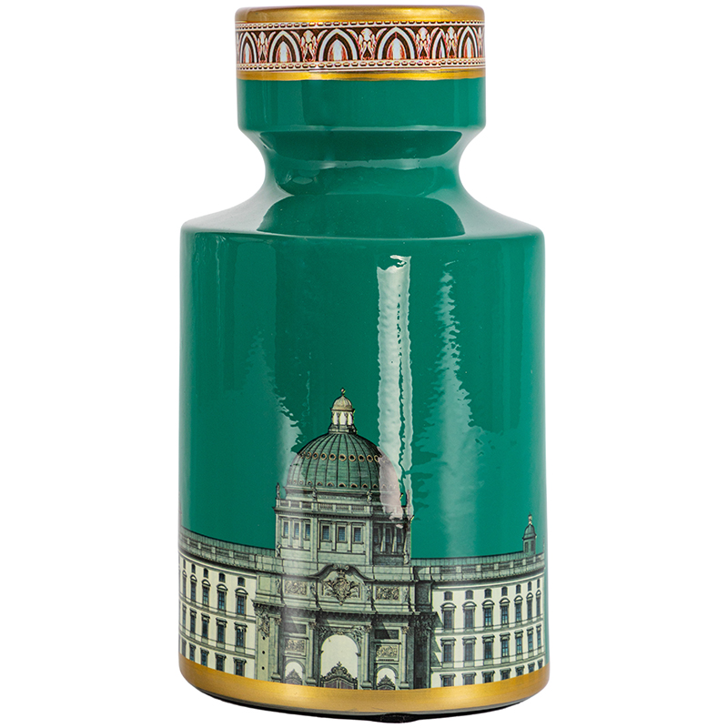 Ваза Old Town Green Vase Зеленый Золотой Ваза Old Town Green Vase Зеленый Золотой в Костроме | Loft Concept