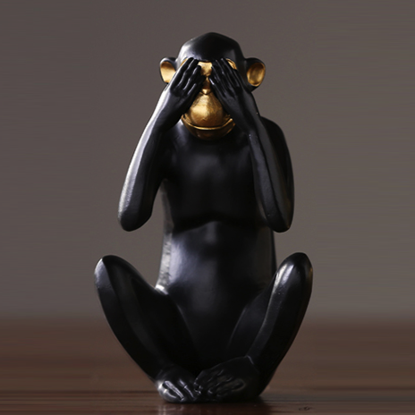Статуэтка Monkey dont see Черный Статуэтка Monkey dont see Черный в Костроме | Loft Concept